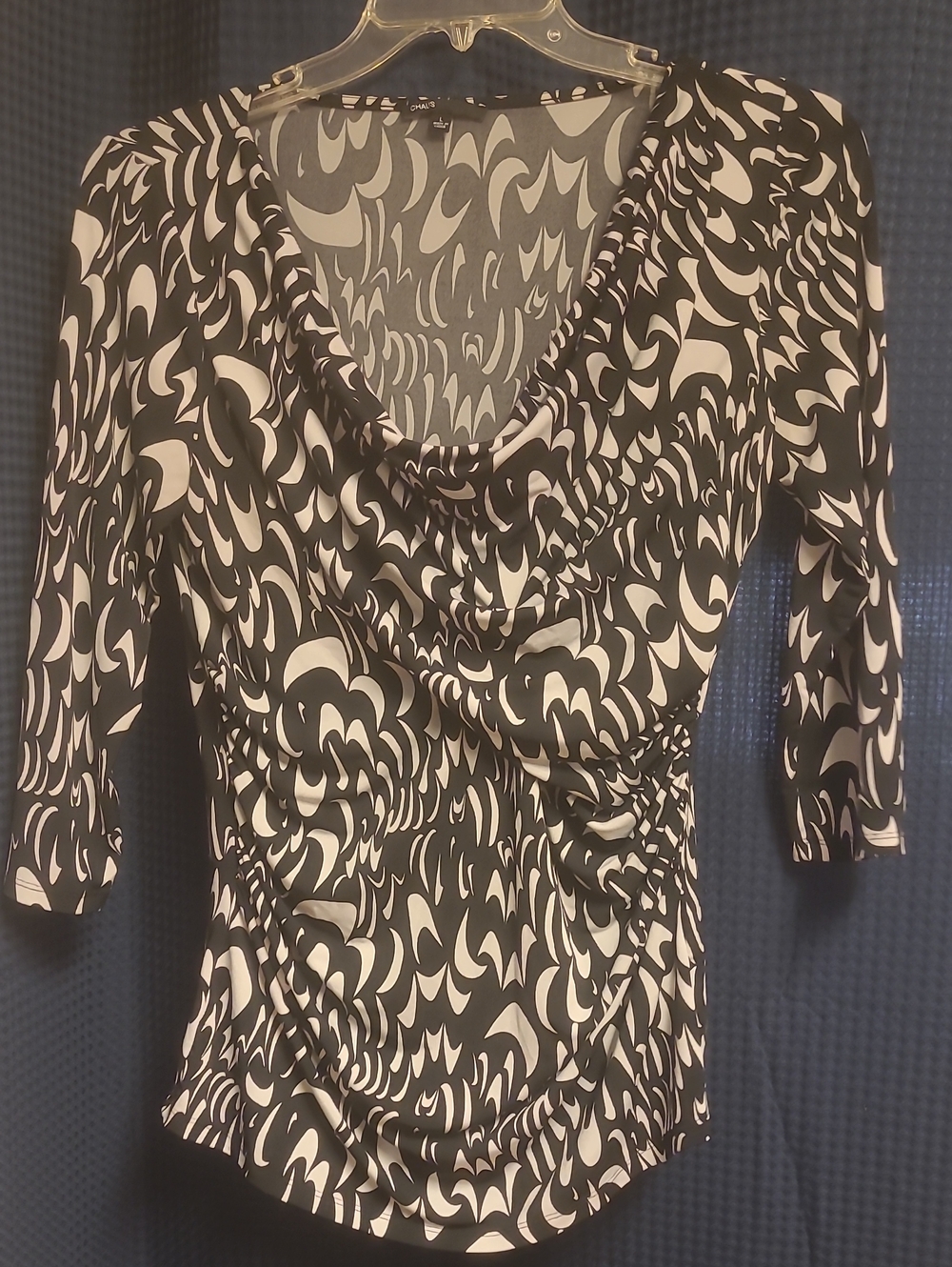 Chaus Monochrome Abstract Floral Top
